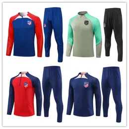 2023 2024 Dorosłe dzieci Atletico Madrids Tracksuit Chandal Futbol Soccer Training Sets 23 24 24 Madryds TrackSuits Ustaw mężczyzn Camiseta de piłkarski kurtka