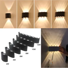 Applique da parete a LED impermeabile 2W-10W, illuminazione da esterno per interni su/giù in alluminio per giardino, portico, camera da letto, scale LL