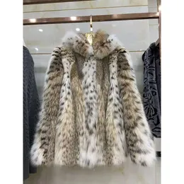 2023 New Lynx Hair High End Luxus Hut Fashion Celebrity Damen Bobcat Pelzmantel 263492
