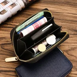 DONNA marrone mono 4 colori porta CARTE ZIPPY COIN moda casual borsa corta in pelle con cerniera 60067 portafoglio corto BOX sacchetto per la polvere card260S 238l