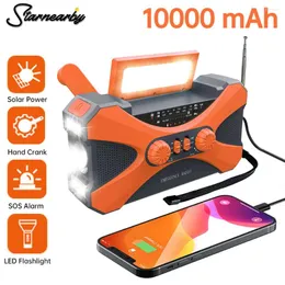 Taschenlampen, Taschenlampen, Notfall-Taschenlampe, 10000 mAh, Power Bank, wiederaufladbar, Radio, Handkurbel, Solar, USB, AM/FM/NOAA, Wetterradios, Zuhause