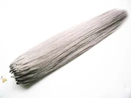 Silver Gray Brazilian Micro Ring Loop Extensions 100g Micro Link Extensions Human Hair Extensions Micro Bead Hair Extensions 101925326