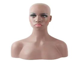 Realistic Female Black AfroAmerican Fiberglass Mannequin Dummy Head Bust For Lace Wig And Jewelry Display EMS 211q6258091