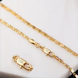 SMTCAT 2 мм тонкие женские и мужские ожерелья золотого цвета 585 пробы Colar de Ouro звенья цепи 16 18 20 22 24 заводские J261E