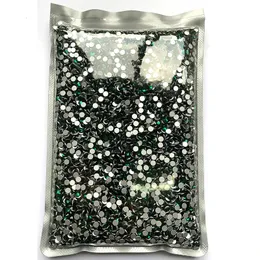 14400 pezzi in confezione all'ingrosso Flatback trasparente smeraldo non fisso glitter strass per unghie SS3-SS20 decorazioni per unghie Y0020 240301