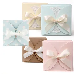 10 pieces of white pink light blue beige kraft paper bags with gold plating thank you gift box packaging wedding party gifts candy bags 240309