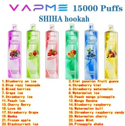 2024 NOWOŚĆ VAPME SHISHA 15000 15K PUCHY DOSTĘPOWE PARTY E-CIGARETTES 24 Smaki 650 Mah Bateria 24 ml Prefillowany zestaw pary sterujący przepływem powietrza vs JNR 12000 Crystal 7000