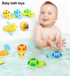 3st Cute Cartoon Tortoise Toys Baby Bath Toys Floating Swim Turtle Wisjup Chain Clockwork Kids Beach Pool Bath Toys Simning AN9915735