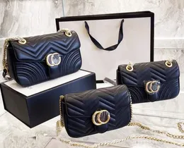 grande Marmont bianco nero Borse firmate per donna Lusso 3 dimensioni Frizione fotocamera con patta Borsa a mano a spalla Mini borsa in pelle catena dorata Borsa a tracolla tote bag