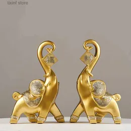 Dekorative Objekte Figuren Harz Charms Tierfigur Heimdekoration Zubehör Elefant Figur Modell Wohnzimmer Luxus Büro Schreibtisch Dekor Skulptur T24