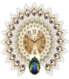 時計孔雀の壁時計リビングルームホームファッションビッグウォールウォッチ装飾時計クリエイティブサイレントクォーツ20インチ2724716