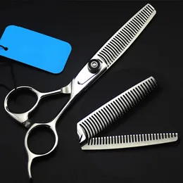 Profissional japão 440c aço 6 tesoura dupla face tesoura de cabelo desbaste ferramentas barbeiro tesouras de corte de cabelo tesoura de cabeleireiro 240227