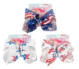 Novos laços de cabelo com bandeira americana jojo swia de 7 polegadas para meninas grandes grampos de cabelo 4 de julho 10pcs1735534