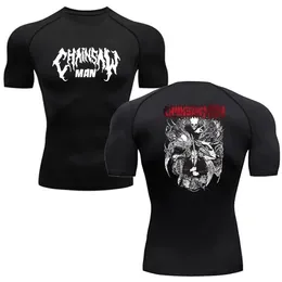 Rashguard MMA Boxen T Shirts Mann Anime Kompression Shirt Lange Slevee Gym Jogging Training Workout Fitness Sportswear 240228