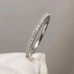 Inbeaut 18K 화이트 골드 도금 패스 다이아몬드 테스트 라운드 우수 컷 0 1 CT Micro D 컬러 Moissanite Ring 925 Siver Party Jewelry X246W