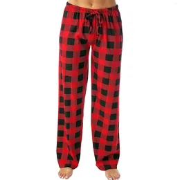 Spodnie damskie swobodna elastyczna Plaid Pajama z luźną sznurkiem szeroką nogą ropa coreana mujer pantalon jooging femme
