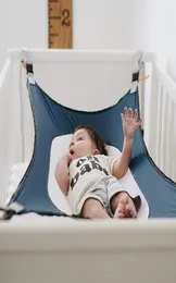 Spädbarn baby hängmatta nyfödda barn sovande säng spädbarn säkerhet säng spjäls sväng elastisk hängmatta justerbar net bärbar243v1985921