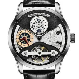 43 mm Pagani Design Black Dial Luxury Men's Casual Fashion Black Leather Strap Men's Automatic Mechanical Watches252h