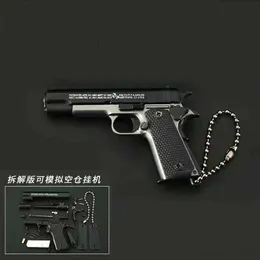 Gun Toys New 1 3 Alloy G34 TTI PISTOL 1911 Mini Toy Gun Model Keychain Assemble Jedi Survival Pistols Christmas Gift T240309