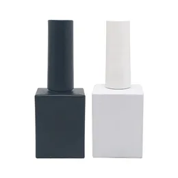 Бутылка лака для ногтей 15 мл с кисточкой, черно-белая стеклянная косметическая кастрюля, упаковка масла для ногтей, бутылка для образца дизайна ногтей