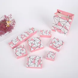 Seveniregular Geometry Jewelry Jewelry Box Trend Ring Case Pinkwhite Jewelry Storage for Necklace Issey Style Dis304S