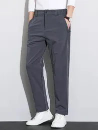 Jesienne pensa zwykłe mężczyźni na zewnątrz kieszenie na suwak rozciągnięte nylonowe spodnie golfowe duże rozmiary proste spodnie torowe męskie spodnie 8xl 240309
