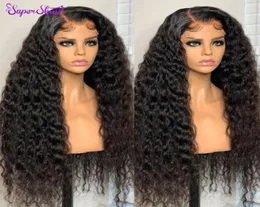 Phones Automotive Online shopping Black Part 30 Inch Transparent Deep Frontal Curly Wigs Loose Water Wave Lace Front Human Hair6398089