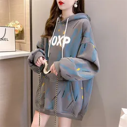 Spring Graphic Print Hooded Sweatshirts Pocket For Women Harajuku Hiphop Pullover Hoodies Sweat Shirts Oversize Baggy Ladies Top 240301