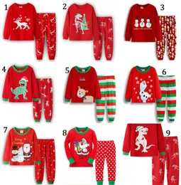Ins babykläder set pojkar flickor jul jultomten kostym pajamas barn höst långärmad toppar tryckta byxor 2 st xmas7002595