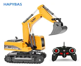 24Ghz 6 Channel 124 RC Excavator toy RC Engineering Car Alloy and plastic Excavator RTR For kids Christmas gift T2001158312490