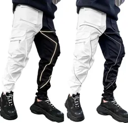 Spring Autumn Cargo Pants Men Fashion Tide Cool High Street Joggers Nighttime Refleksyjne spodnie Men039s Sweatpants3513507