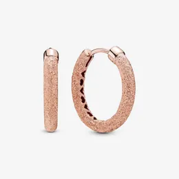 Rose Gold Plated 100% 925 Sterling Silver Hoop Earrings Mat Finish Fashion European Earring Wedding Egagement Jewelry Accessories297W