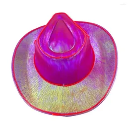 Bonés de bola LED chapéu fluorescente hip-hop cowboy cowgirl brilhante para despedida de solteira discoteca sem fio noite ocidental