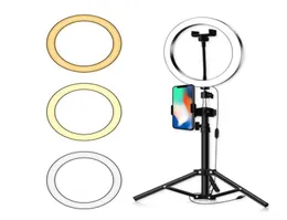 10039039 Selfie Ring Light مع حامل هاتف ترايبود للبث المباشر لمكياج البث المباشر Youtube Video Pography Mini LED Camera R9486147