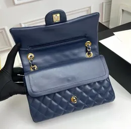 Luxuriöse Designertasche 2,55 CF Flap Bag Hochwertige Echtleder-Kettentasche Umhängetasche aus Kaviar-Rindsleder, einfarbig, Messenger-Handtasche mit Rautenmuster