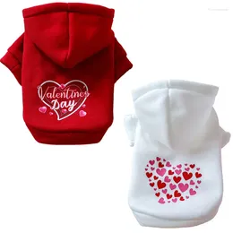 Abbigliamento per cani Dolce Pullover Felpa con cappuccio Abbigliamento invernale Rosso Bianco San Valentino Cucciolo Cappotto con cappuccio per cani di piccola taglia Bassotto Pet Felpa XL