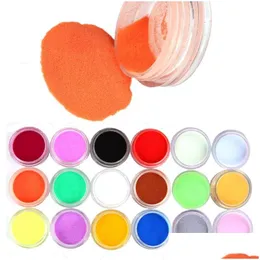 Nail Glitter 18 Colors Acrylic Carving Powder Dust Uv Gel Design 3D Tips Decoration Manicure Nail Art Crystal Drop Delivery Health Bea Dhjif