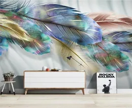 Duża tapa 3D Mural Niestandardowy Nordic Modern Color Feather Sofa