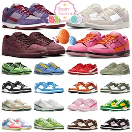 2024 Männer Frauen Panda Lows Laufschuhe Plum City of Love Triple Pink Panda Malachite Pastoral Print Setsubun Buttercup Low Trainer Sport Turnschuhe