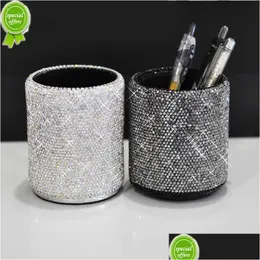 Andere Innenaccessoires Neue Luxus-Strass-Make-up-Aufbewahrungsbox Tube Glitzer Diamant Kristall Kosmetikpinsel Organizer Make-up bis Dh5Dy