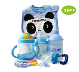 7pcspack Cotton Cartoon Bib Teether Baby Comfort Packifier سلسلة ملحق زجاجة مجموعة مصاصة الطفل والملحقات 6933599