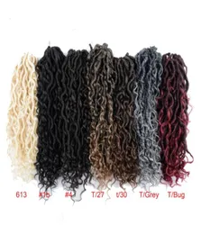 14quot River Goddess Faux Locs Crochet Braids Synthetic Braiding Hair Extension With Curly hair ends6611833