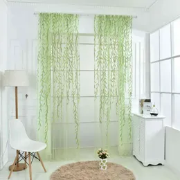 Wicker Sheer Curtain French Window Pastoral Style Flowers Printed GASE Gardiner Skärm för vardagsrum sovrum hem dekoration273v