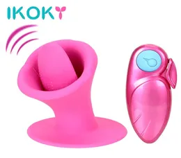 Ikoky Tongue Vibrator Suck Licking 10 Speed ​​Nipple Clitoris Stimulator Oral Sex Massager Female Masturbator Sex Toys for Women S182465975