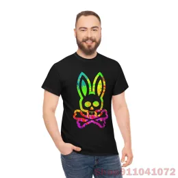 Camiseta psicodélico coelho psicodélico coelhos clássico vestuário camiseta tamanho s5xl 100% algodão masculino t camisa feminina