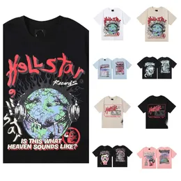 Designer fashion Hellstar World Tour limited 3D glasses printed high-quality brand double cotton casual mens and womens short sleeve T-shirt S-XL nv