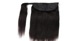 Çift Çizilmiş Bakire Saç Tam Uçlar Ponytail Ait Aites Saç satıcısı 100 Hint İnsan Saç Ponytail 1424inch 150gram Çift Çizim797122
