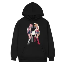 Moletons Sailor Moon Legal Estudante Casal Estético Popular Presente Manga Inverno Bonito Anime Moletom Com Capuz Par Personalizado Roupas de Outono Mulheres Desenhos Animados