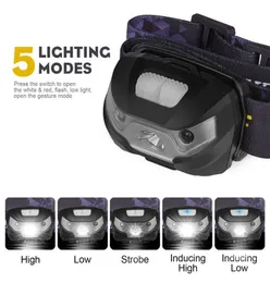 Mini wiederaufladbare LED-Scheinwerfer, Bewegungssensor, LED-Fahrrad-Scheinwerfer, Lampe, Outdoor-Camping-Taschenlampe mit USB-Aufladung2221618