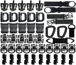 48pcs Tactical Gear Clip Strap Molle Web Dominators Webbing Attachments Kit for Backpack Vest Belt Outdoor Hydration Tube4524649